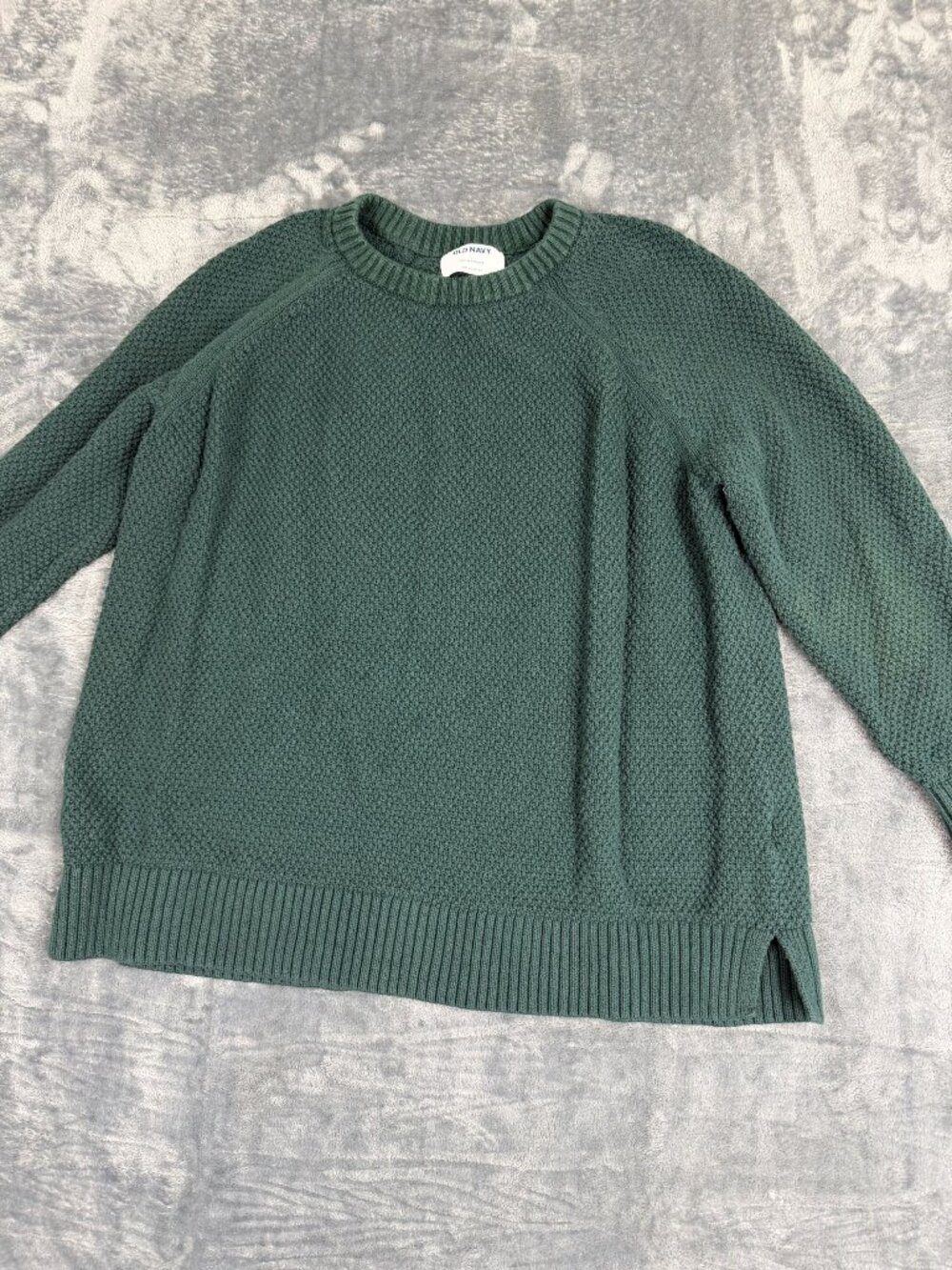 Old Navy Green Textured Knit Sweater Womens Size L Machine Washable
